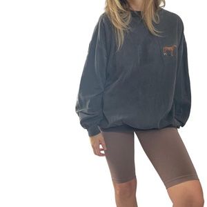 vintage crew sweatshirt with horse embroidery